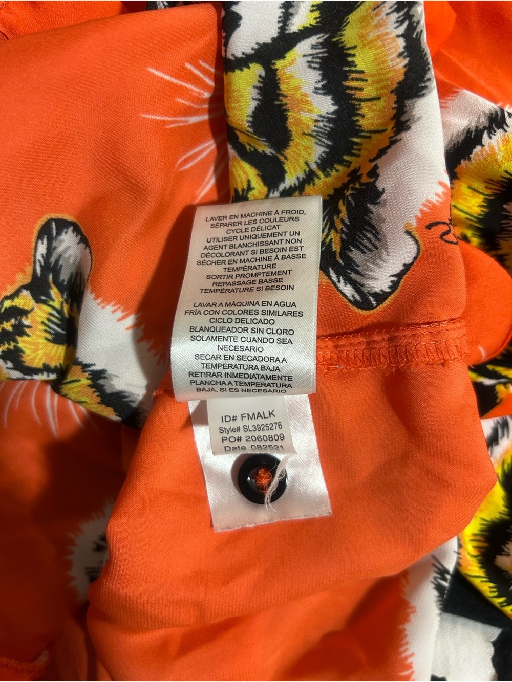 Shady Lady Tiger Print Button-Down Shirt in Vibrant Orange - Picture 6 of 6